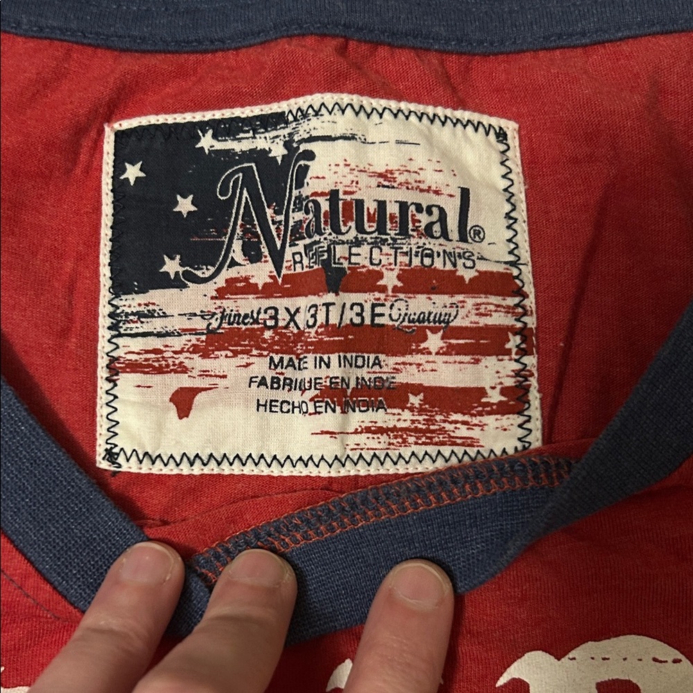 Stars and Stripes Raglan T-Shirt - Red and White - Picture 2 of 2